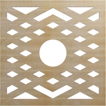 Chevron Wood Fretwork Pierced Ceiling Medallion, Hickory, 20OD X 5 1/8ID X 1/4T